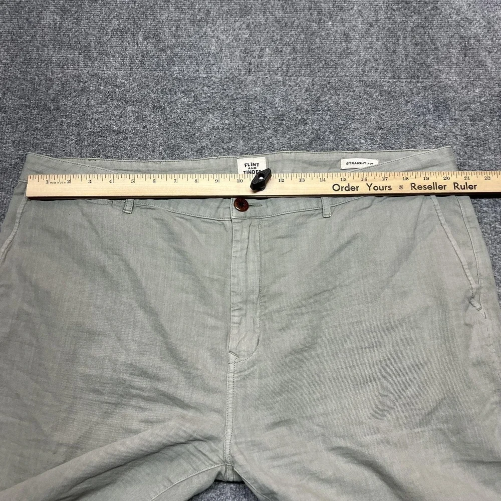 Flint And Tinder Pants Mens 42 Green Chino Straight Leg Casual